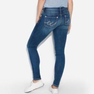 Low rise thick stitch Jean leggings